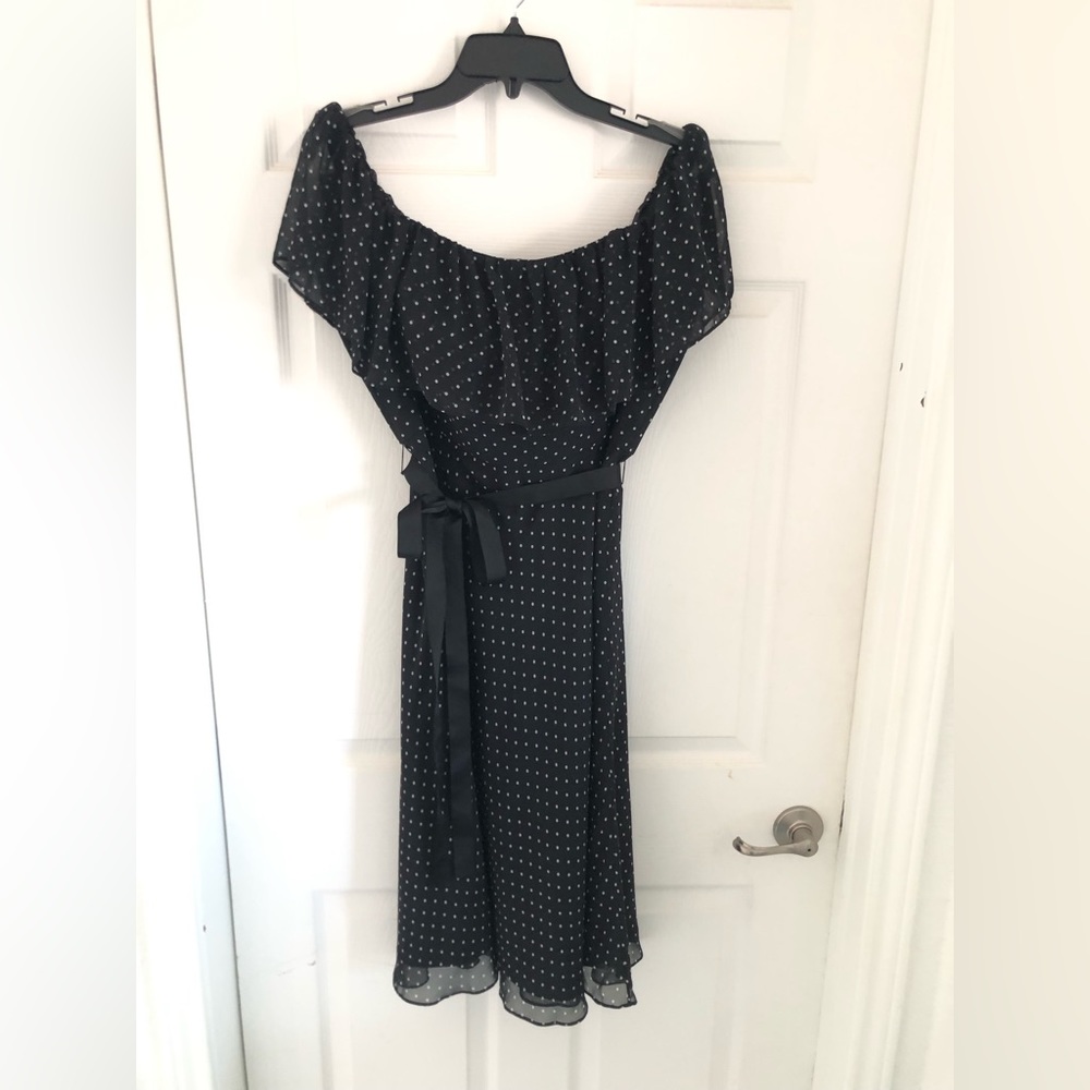 White House Black market polkadots midi dress. - Picture 8 of 10